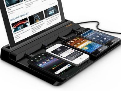  It charges mobile devices. Up to 4 cellphones and a tablet. 