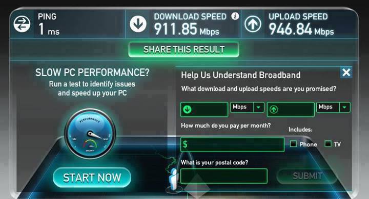 Google Fiber Internet Speed.....!!!