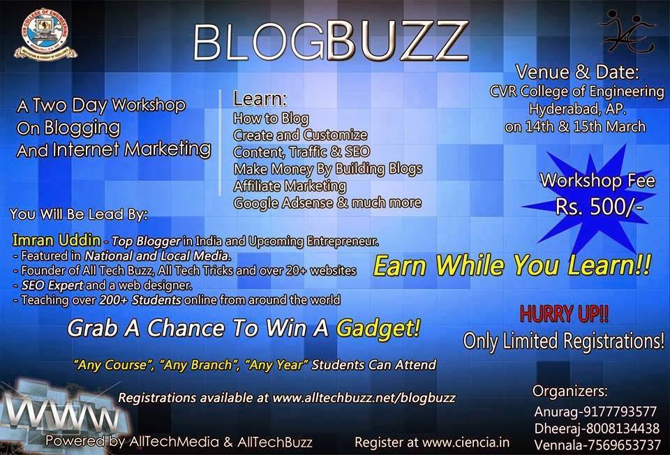 BlogBuzz – A Two Day Workshop on Blogging and Internet Marketing