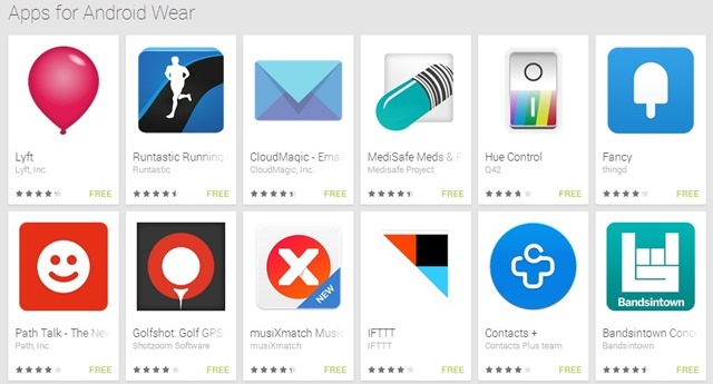 Android Wear Apps Finally Hit Play Store and Get their Dedicated Portion