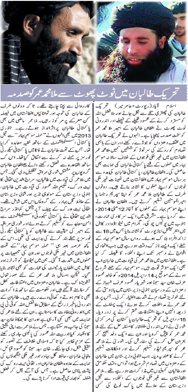Mullah Omar gets a rude shock as TTP breaks up