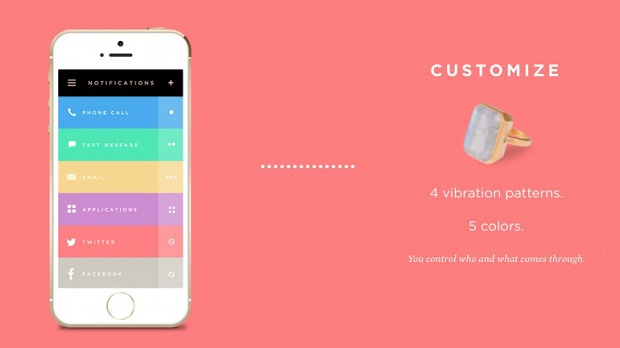 Ringly Smart Ring Buzzes when You and Your Phone Are Apart