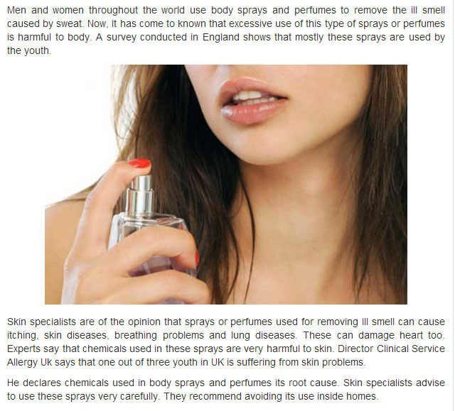 Diadvantages body spray and Perfumes
