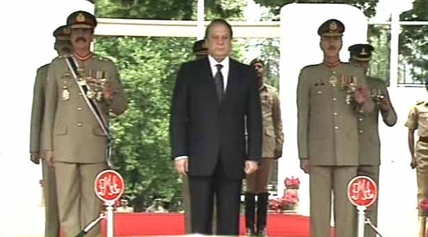 PN Nawaz Sharif  COAS Raheel Sharif arrive Kakul